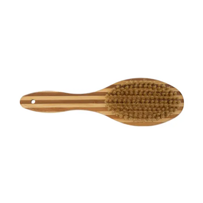 Country Living Dual-Sided Natural Wood Dog Brush with ergonomic handle and bristle side for detangling and smoothing fur