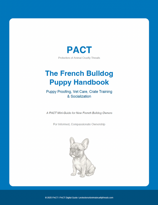 PACT Mini-Guide 2025 French Bulldog Puppy Handbook cover for first-year care and training