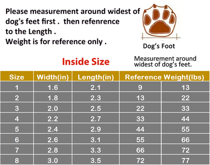 Waterproof boots for medium large dogs with adjustable reflective straps and anti-slip rugged sole
