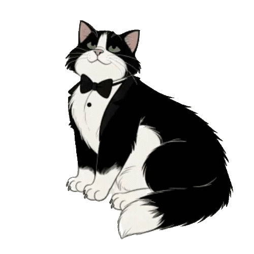 Animated Tuxedo Cat Sticker Pack — 10 GIF Stickers | Instant Digital Download