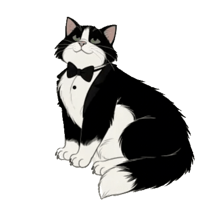 Animated Tuxedo Cat Sticker Pack — 10 GIF Stickers | Instant Digital Download