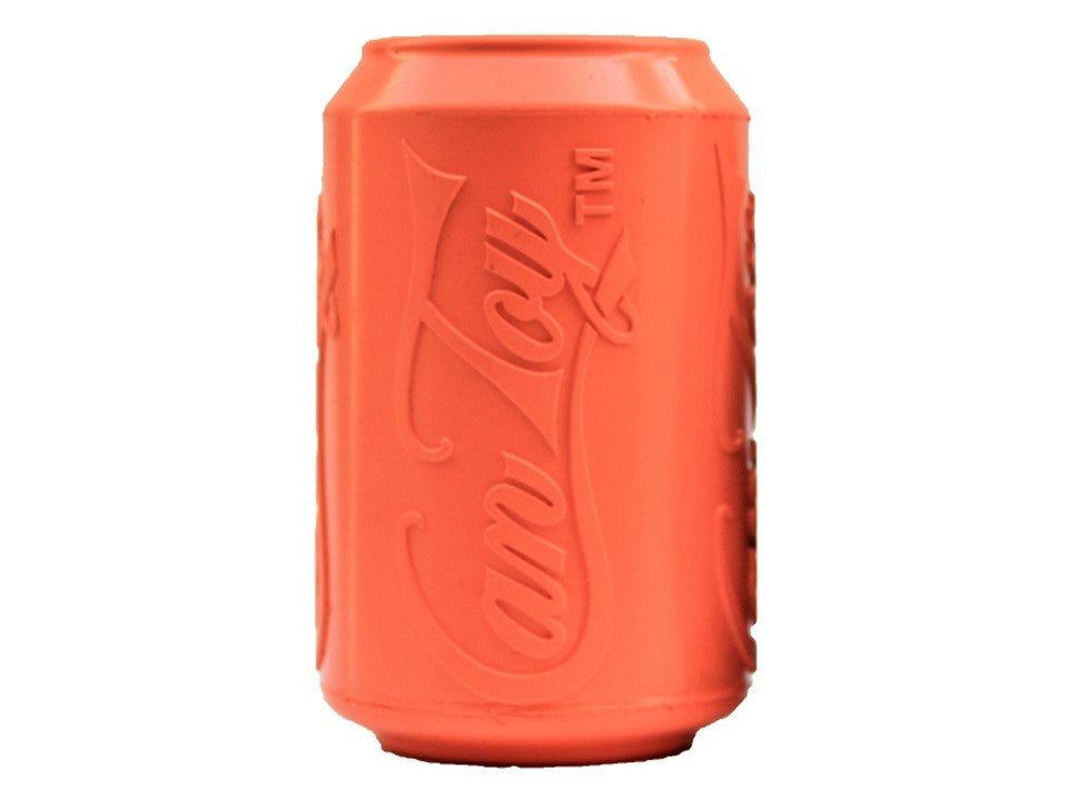 Durable orange Can Toy eDispenser rubber chew toy and treat dispenser for dogs