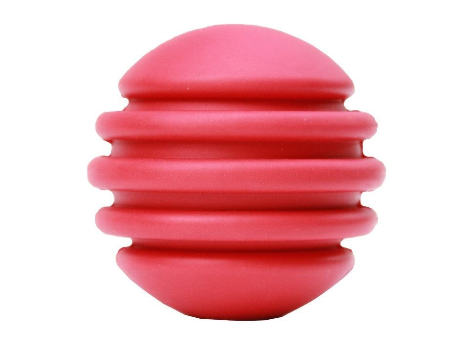 USA-K9 Stars and Stripes durable red rubber chew ball for large dogs with dental ridges