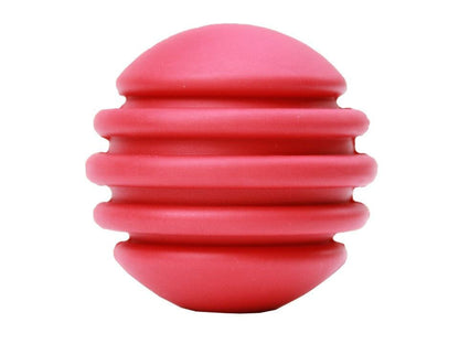USA-K9 Stars and Stripes durable red rubber chew ball for large dogs with dental ridges