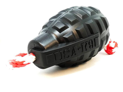 USA-K9 Magnum Grenade: Durable Rubber Chew and Treat Dispenser Toy!