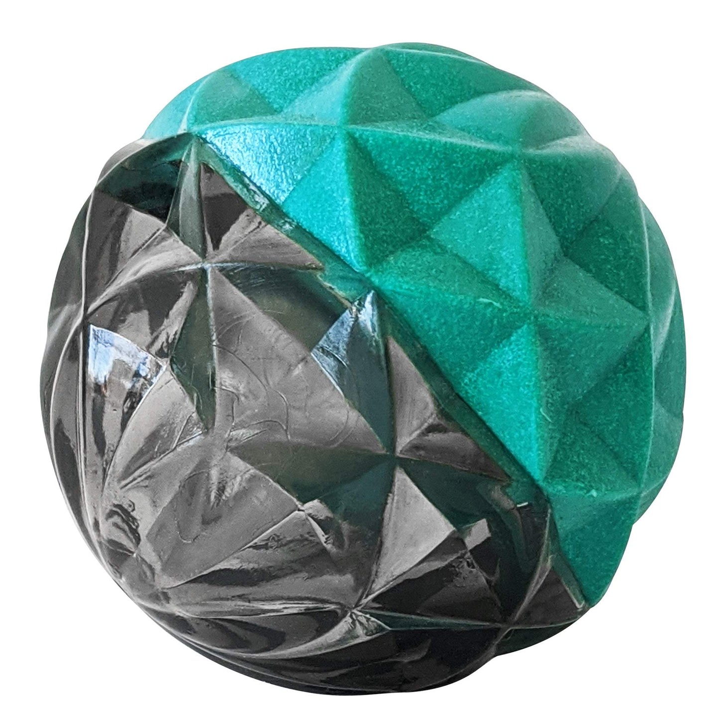 Country Living Geometric Textured Ball Dog Chew Toy in teal and black rubber for durable interactive play and dental health