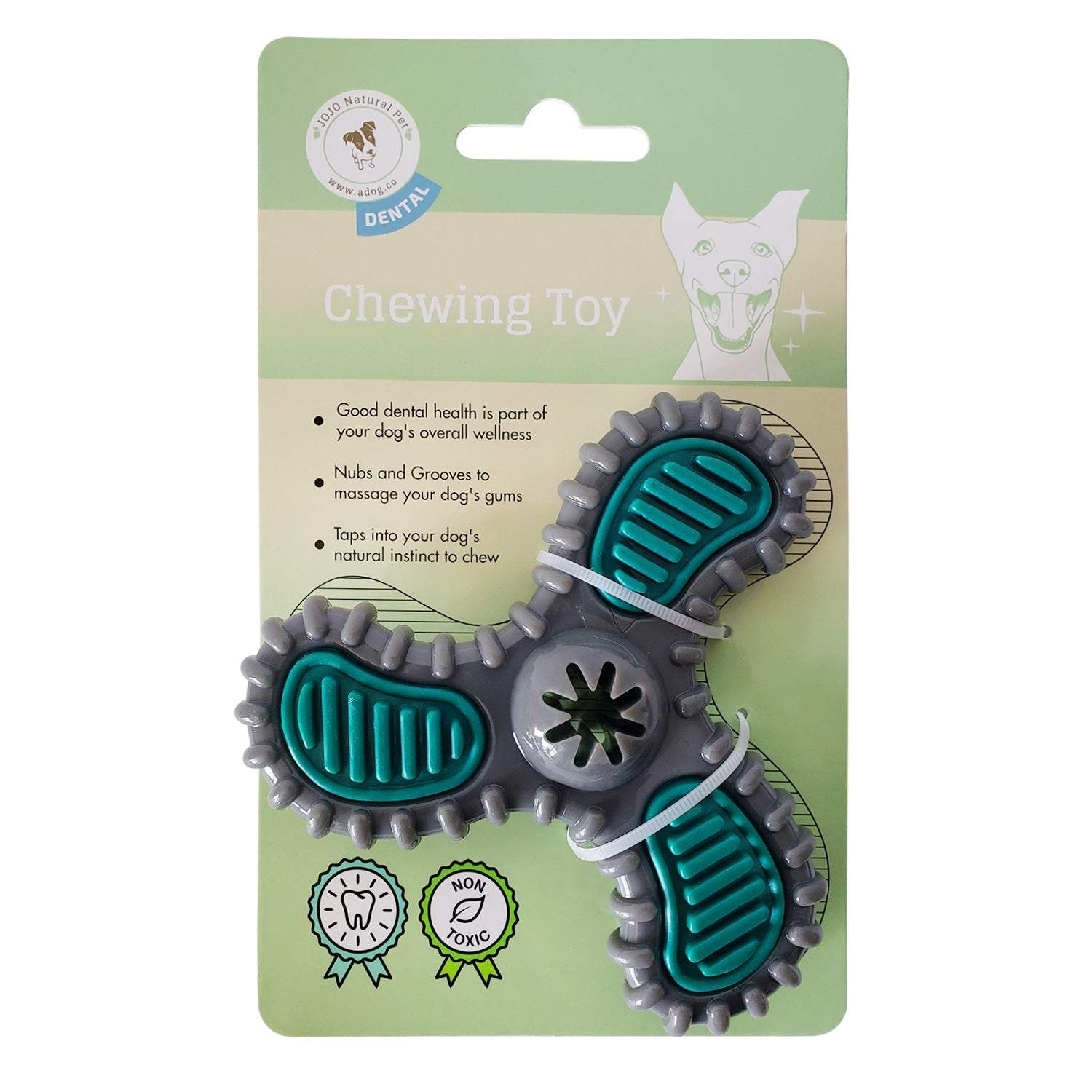 TPR Dental Spinner dog chew toy for dental care and light to medium chewers