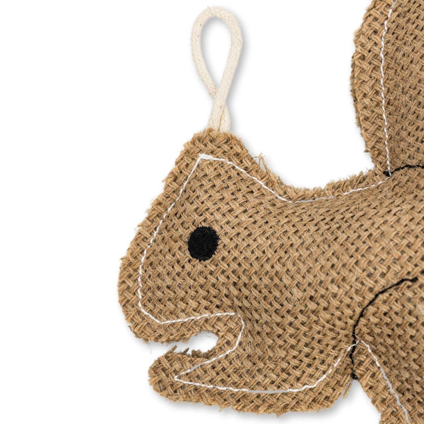 Rustic Jute Squirrel dog chew toy made from natural, non-toxic jute fibers, soft and durable for small to medium dogs