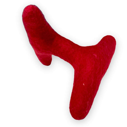 Handcrafted Strand Felt Dog Toy made from 100% New Zealand wool, durable and safe for tug, chew, and fetch play