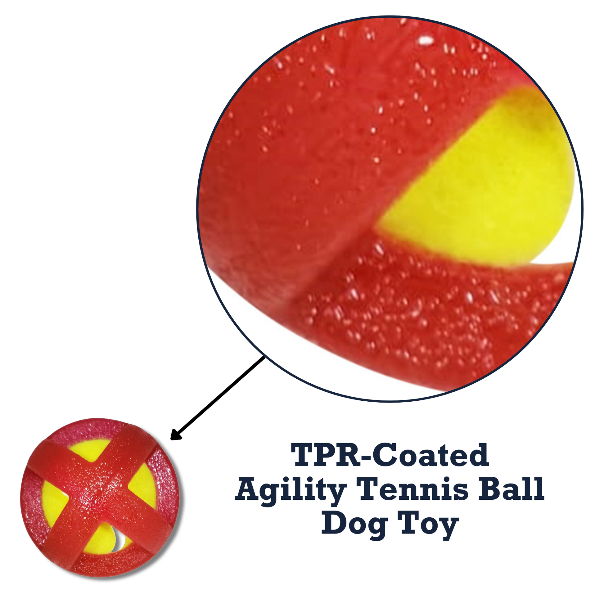 TPR-Coated Agility Tennis Ball Dog Toy –Durable, Pet-Safe, Active Play