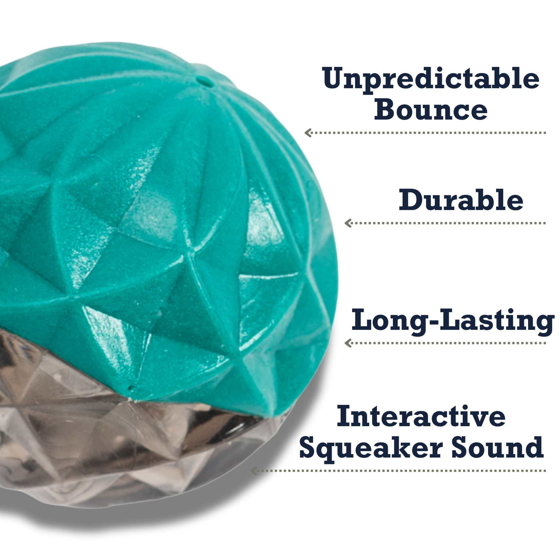 Country Living Geometric Textured Ball Dog Chew Toy with durable, interactive squeaker and unpredictable bounce