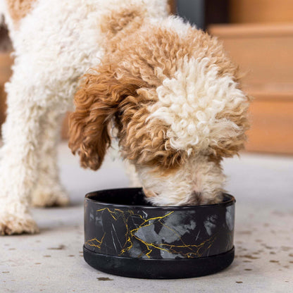 Limited Edition Ceramic Bowl | Elegant Black & Gold Marble Design