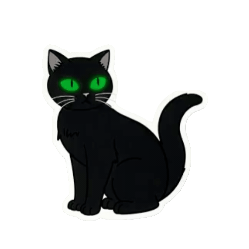 Animated Black Cat Sticker Pack — 10 GIF Stickers | Instant Digital Download