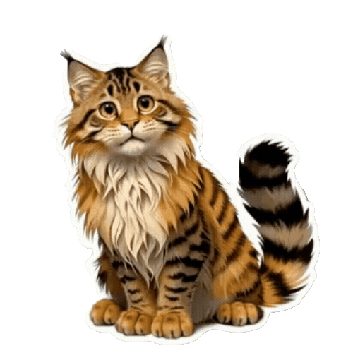 Animated Maine Coon Sticker Pack — 10 GIF Stickers | Instant Digital Download