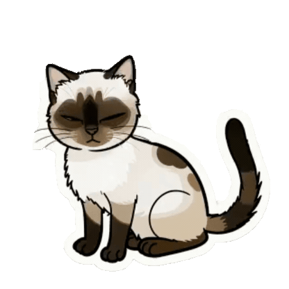 Animated Siamese Sticker Pack — 10 GIF Stickers | Instant Digital Download