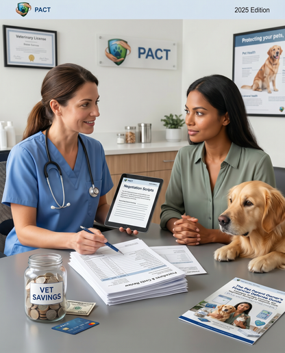 Cover of The Pet Parent Owner’s Financial Defense Guide 2025 Edition digital book with veterinary emergency financial planning details