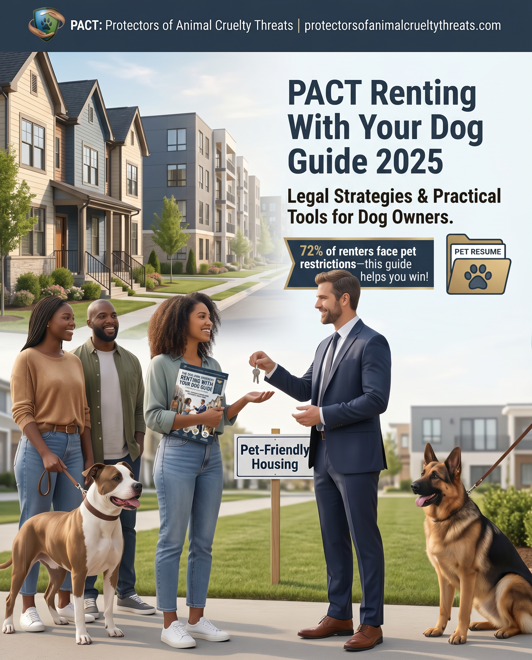Cover of PACT Renting With Your Dog Guide 2025 digital download for pet-friendly housing rights and legal strategies