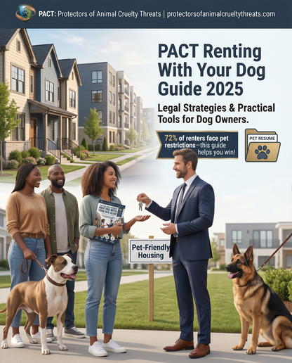 Cover of PACT Renting With Your Dog Guide 2025 digital download for pet-friendly housing rights and legal strategies