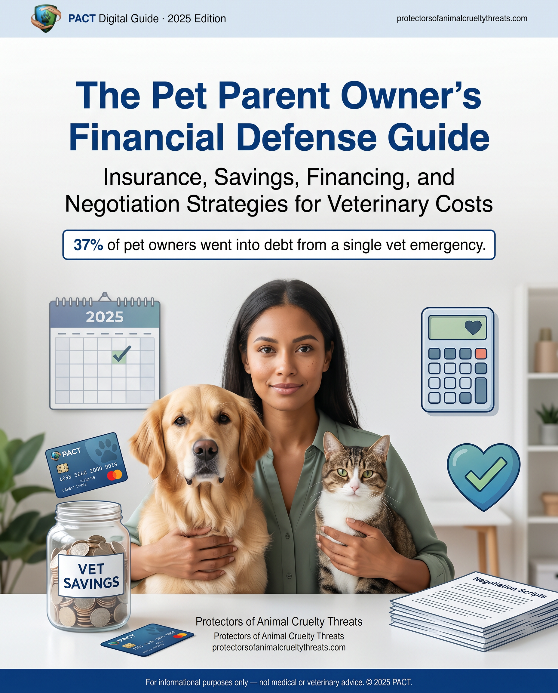2025 edition of The Pet Parent Owner’s Financial Defense Guide digital cover detailing veterinary cost planning and financial strategies