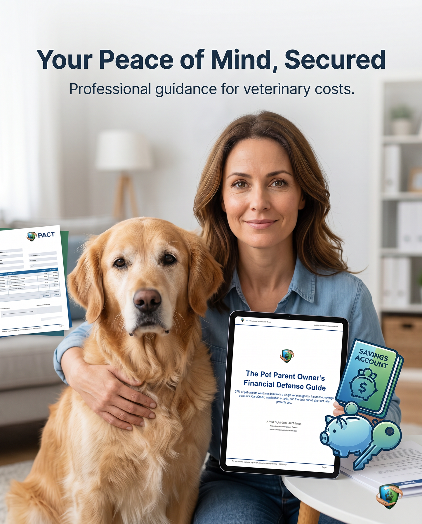 The Pet Parent Owner’s Financial Defense Guide 2025 digital cover with vet bills and pet financial planning icons