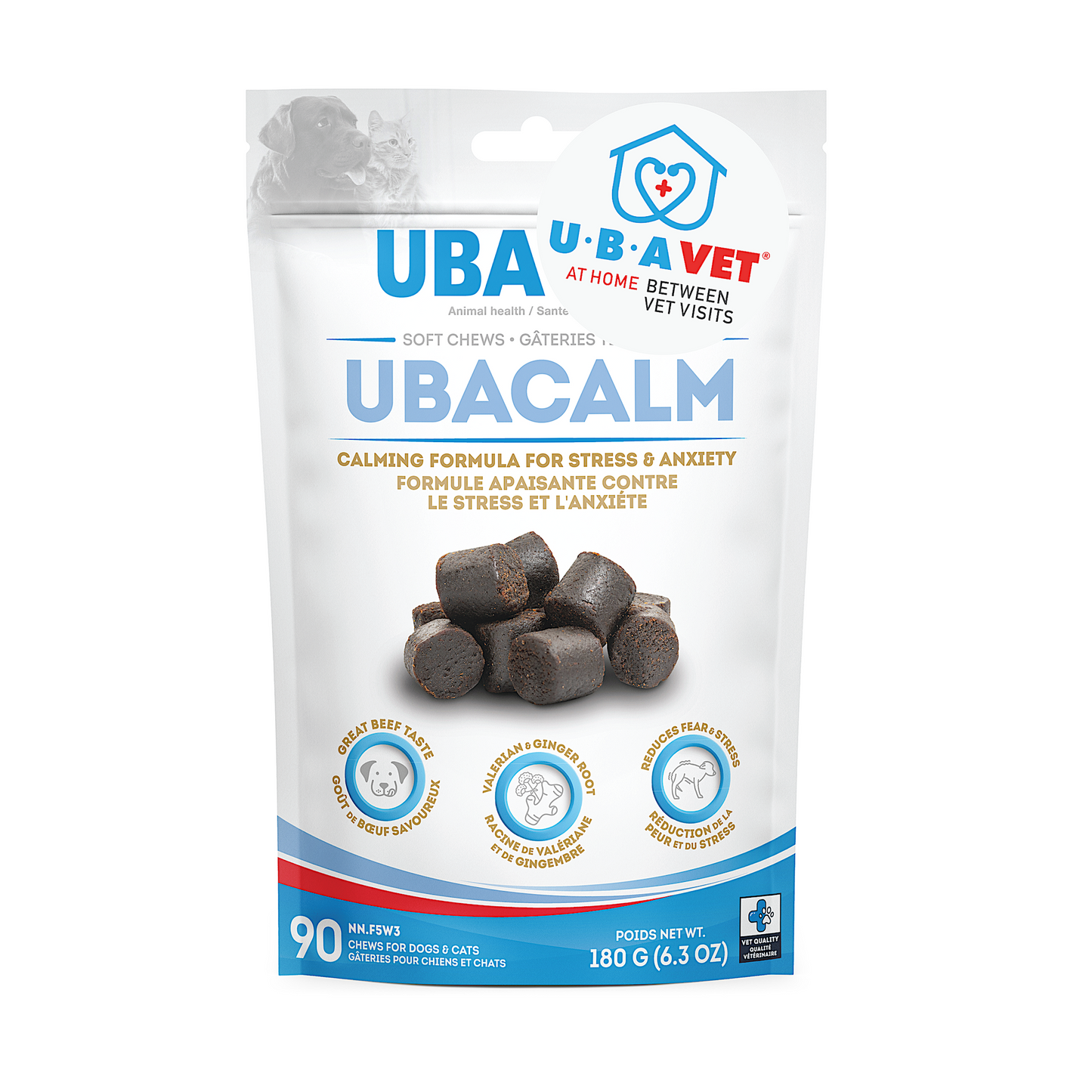 UBAVET UBACALM Calming Soft Chews for Dogs & Cats – Anxiety Relief