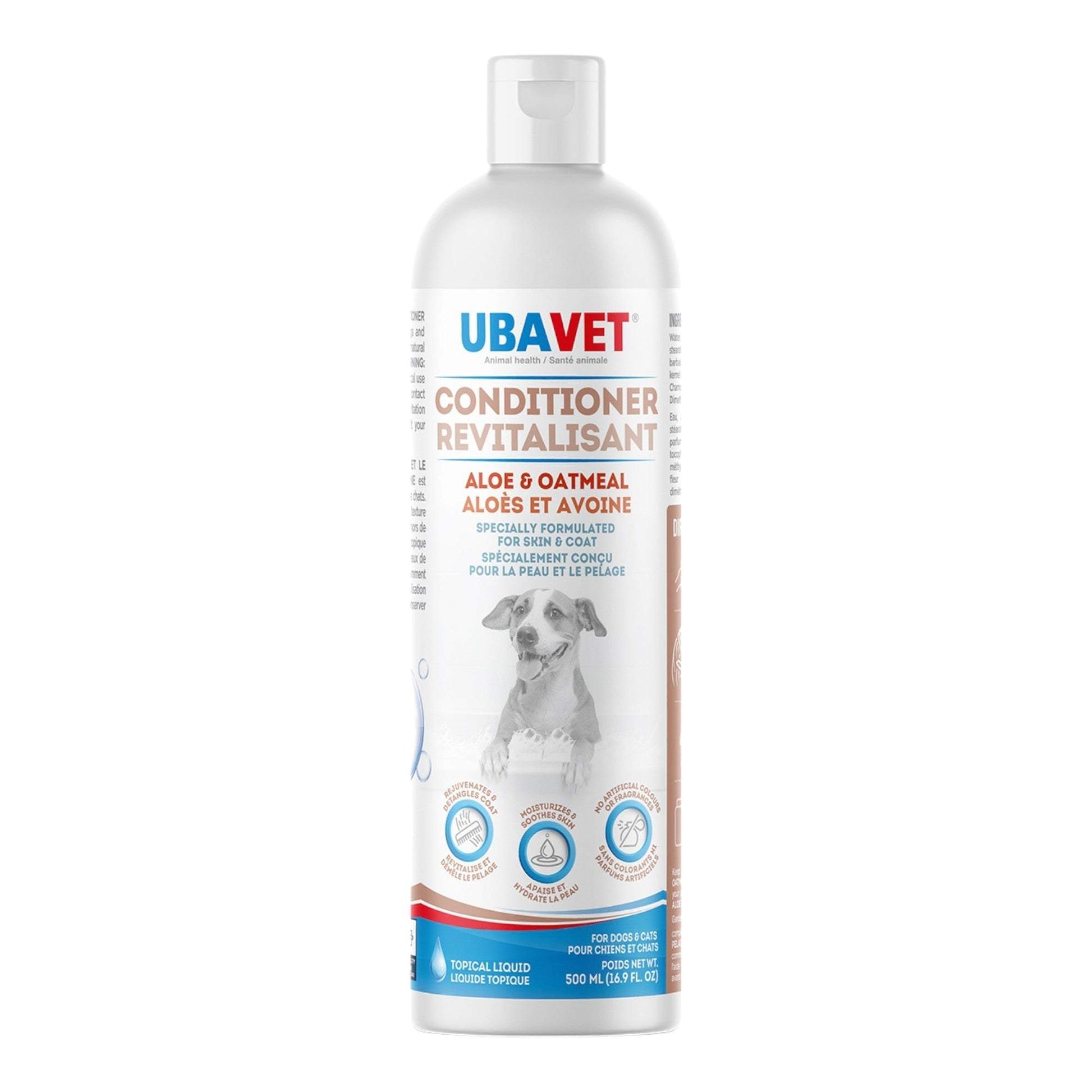 Ubavet Aloe and Oatmeal Conditioner for dogs and cats, moisturizing and soothing formula for sensitive skin, 16.9 fl oz bottle
