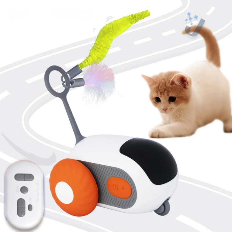 Smart Interactive Pet Car Toy - Remote Moving Toy for Cats & Dogs