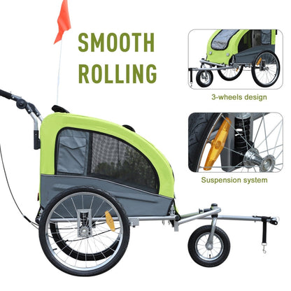 Pet Dog Bicycle Trailer Jogger with Suspension