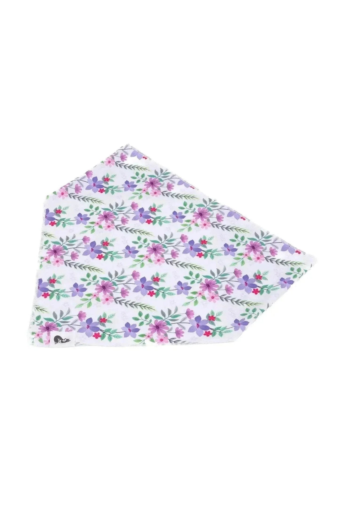 Wildflower meadow dog bandana with colorful floral pattern, lightweight and breathable accessory for dogs