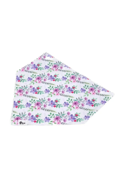 Wildflower meadow dog bandana with colorful floral pattern, lightweight and breathable accessory for dogs