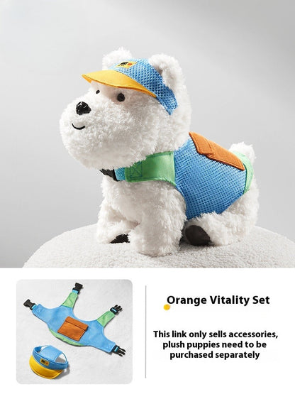 Babycare West Highland Plush Puppy Command Dog Scarf Hat Dog Clothes Set