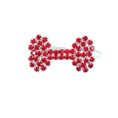 Pet Cat And Dog Ornament Diamond Dog Bone Barrettes
