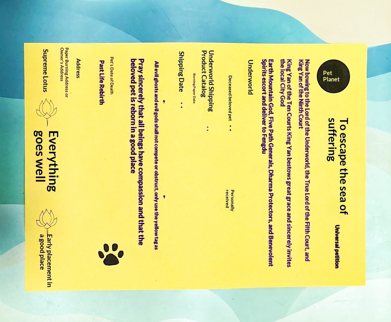 Pet Funeral And Ancestral Rite Paper Offerings