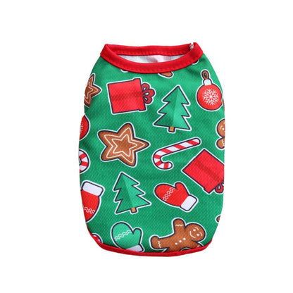 Christmas Limited Edition Cat And Dog Clothing Vest For Small Pete Short Style Non Shedding