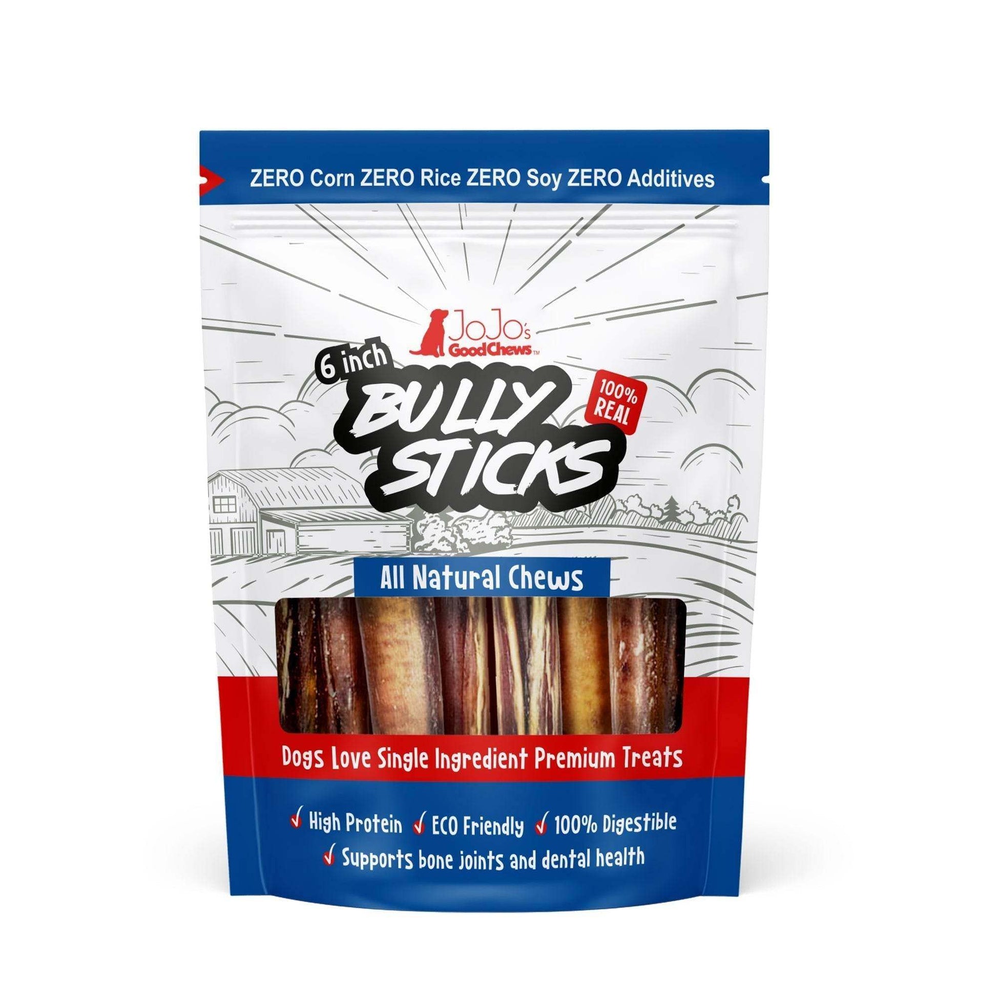 All-natural beef bully stick dog treats 3-pack for dental health