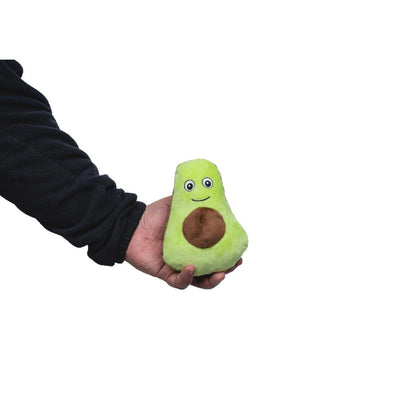 Avocado and banana plush dog toy set with squeaker and crinkle paper