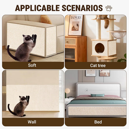 Cat Scratch Furniture Protector, DIY Cat Scratching Mat For Couch, Sofa, Wall,Cat Post,Cat Tree Durable Furniture Guards Couch Scratcher From Cats Claws Scratching For Indoor