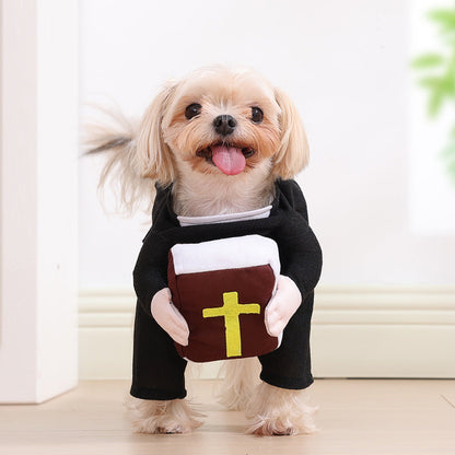 Cat Halloween Decoration Nun Cloak Dog