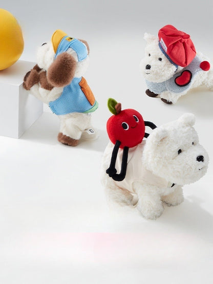 Babycare West Highland Plush Puppy Command Dog Scarf Hat Dog Clothes Set