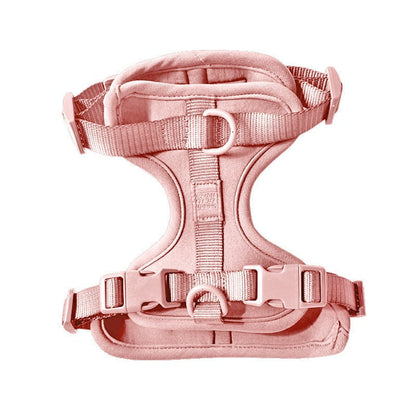Comfortable stretchy and classic lightweight pink dog harness with adjustable straps and quick release buckle