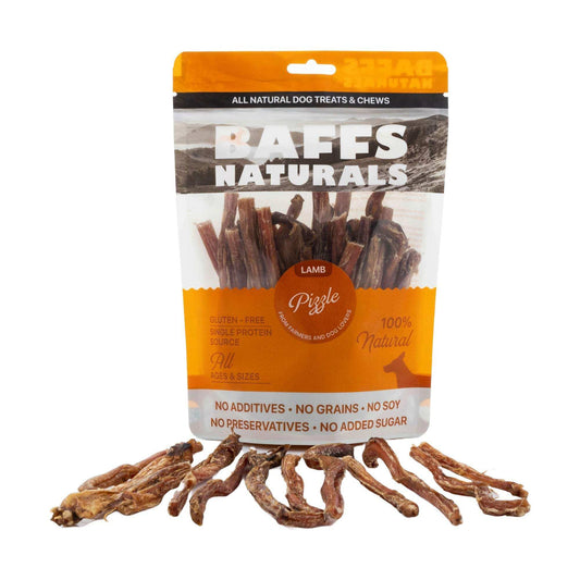 BAFFS NATURALS premium all-natural lamb pizzle dog chews in 8oz bag