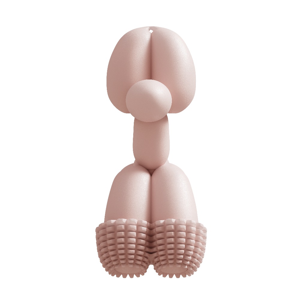 pink balloon dog toy for small breeds