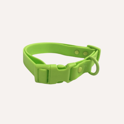 Green PVC dog collar waterproof durable odor-resistant adjustable buckle design
