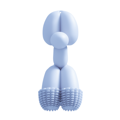 blue balloon dog toy for small breeds dental cleaning