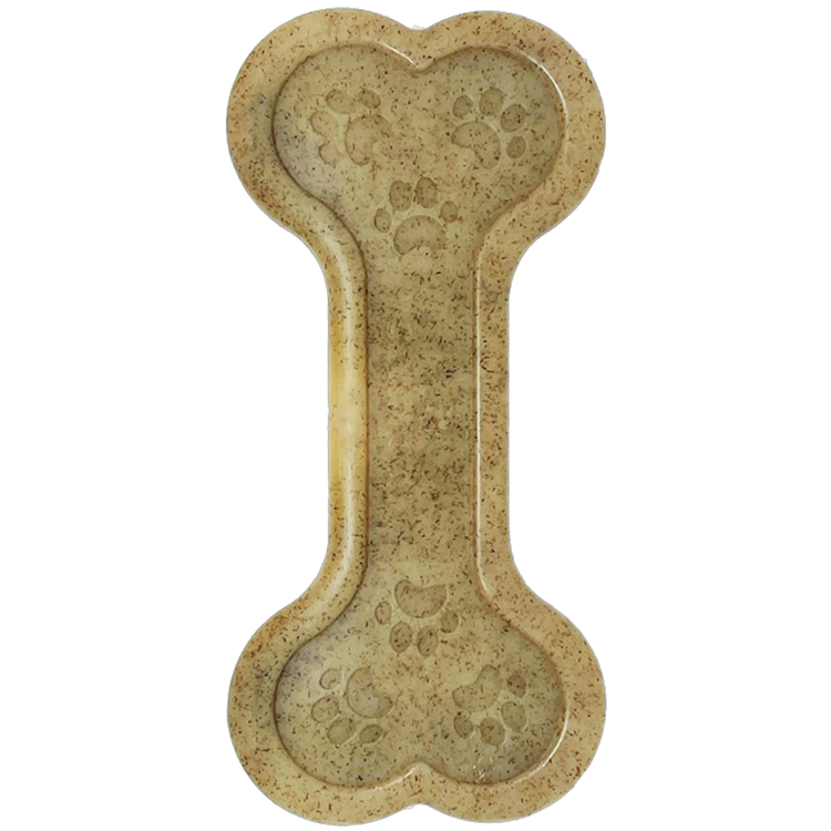 Bone eChew ultra durable nylon dog chew toy in bone shape with paw print texture for aggressive chewers
