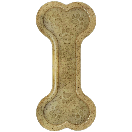 Bone eChew ultra durable nylon dog chew toy in bone shape with paw print texture for aggressive chewers
