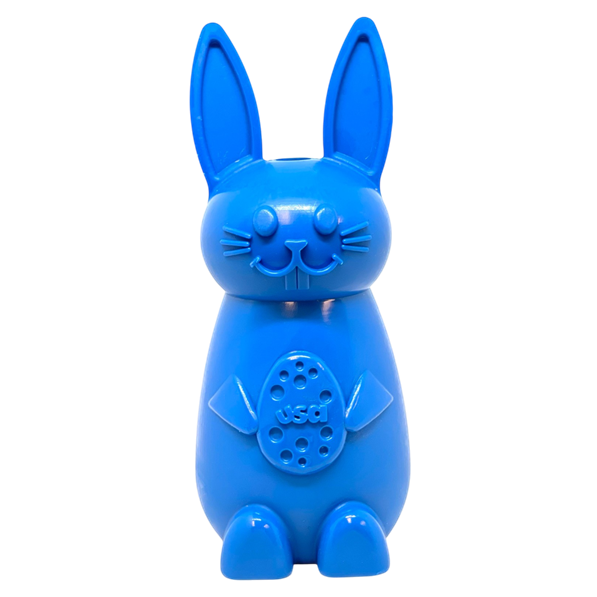 Blue Bunny Nylon Chew Toy for aggressive chewers, durable, USA made, FDA-compliant enrichment toy