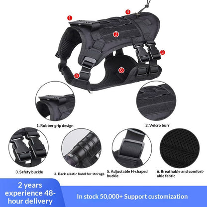 New Tactical Vest For Big Dogs Outdoor Splash-Proof