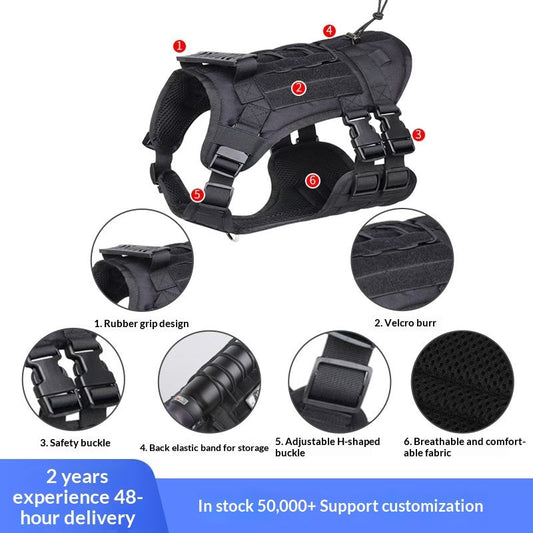 New Tactical Vest For Big Dogs Outdoor Splash-Proof