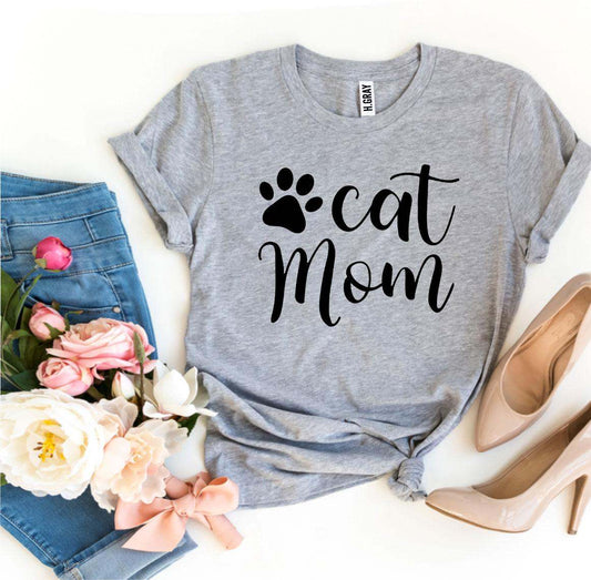 Premium quality Cat Mom T-Shirt with soft textile flex print